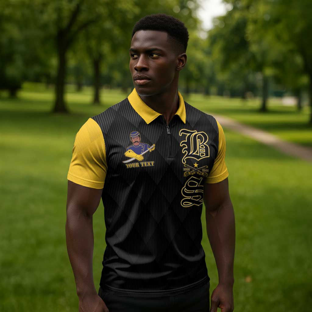 Personalized Buffalo Soldiers Zipper Polo Shirt We Can We Will Ready and Forward