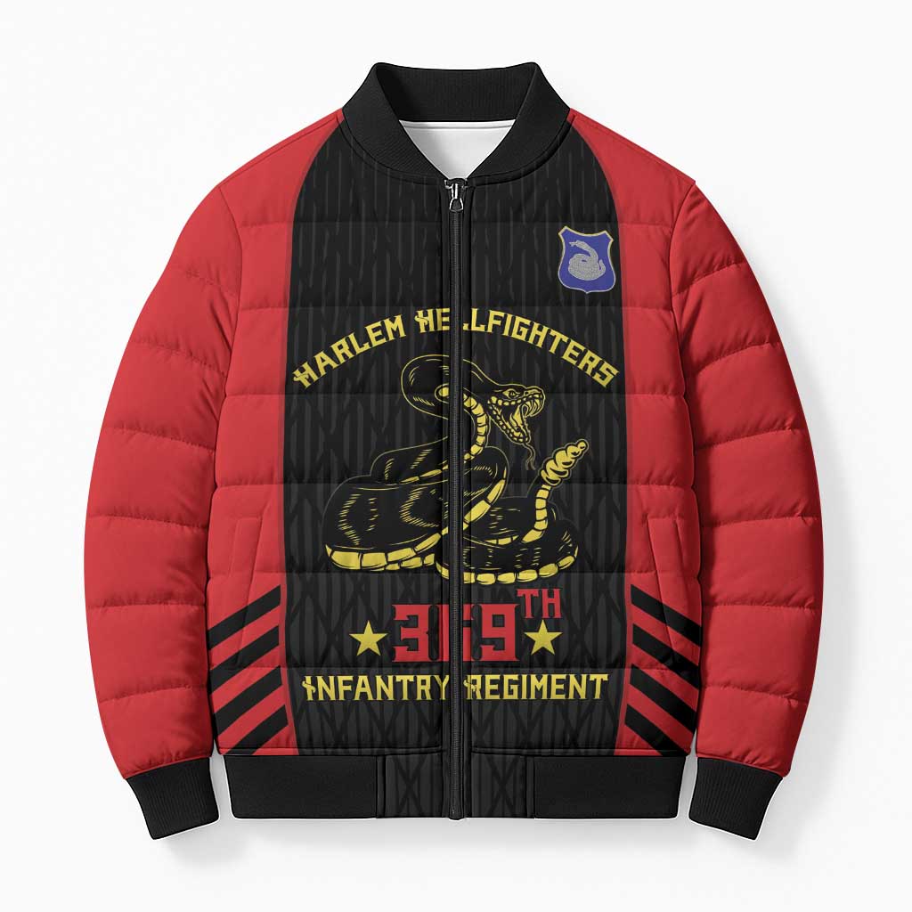 Personalized Harlem Hellfighters Bomber Puffer Jacket 369th Infantry Regiment Legacy
