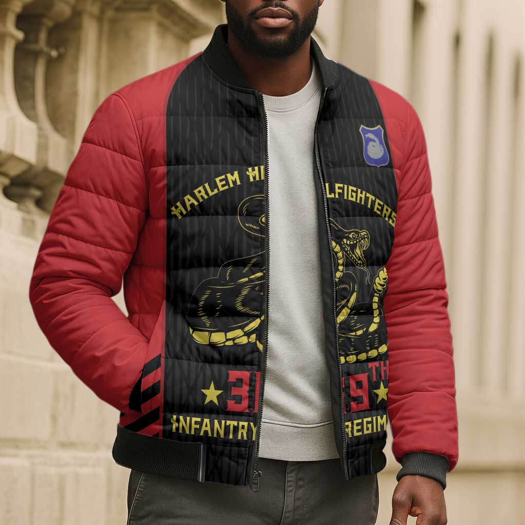 Personalized Harlem Hellfighters Bomber Puffer Jacket 369th Infantry Regiment Legacy