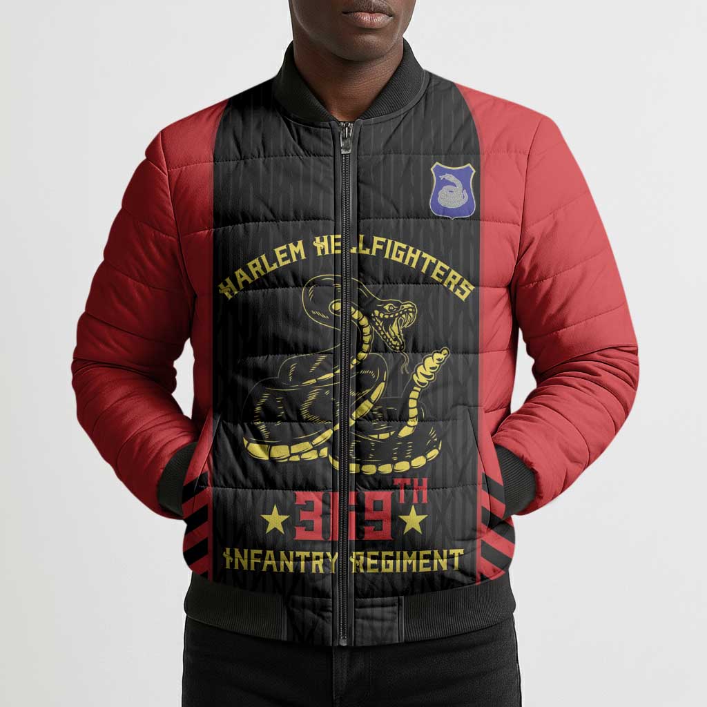 Personalized Harlem Hellfighters Bomber Puffer Jacket 369th Infantry Regiment Legacy