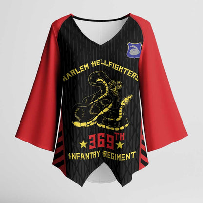 Personalized Harlem Hellfighters Kimono Sleeve Blouse 369th Infantry Regiment Legacy