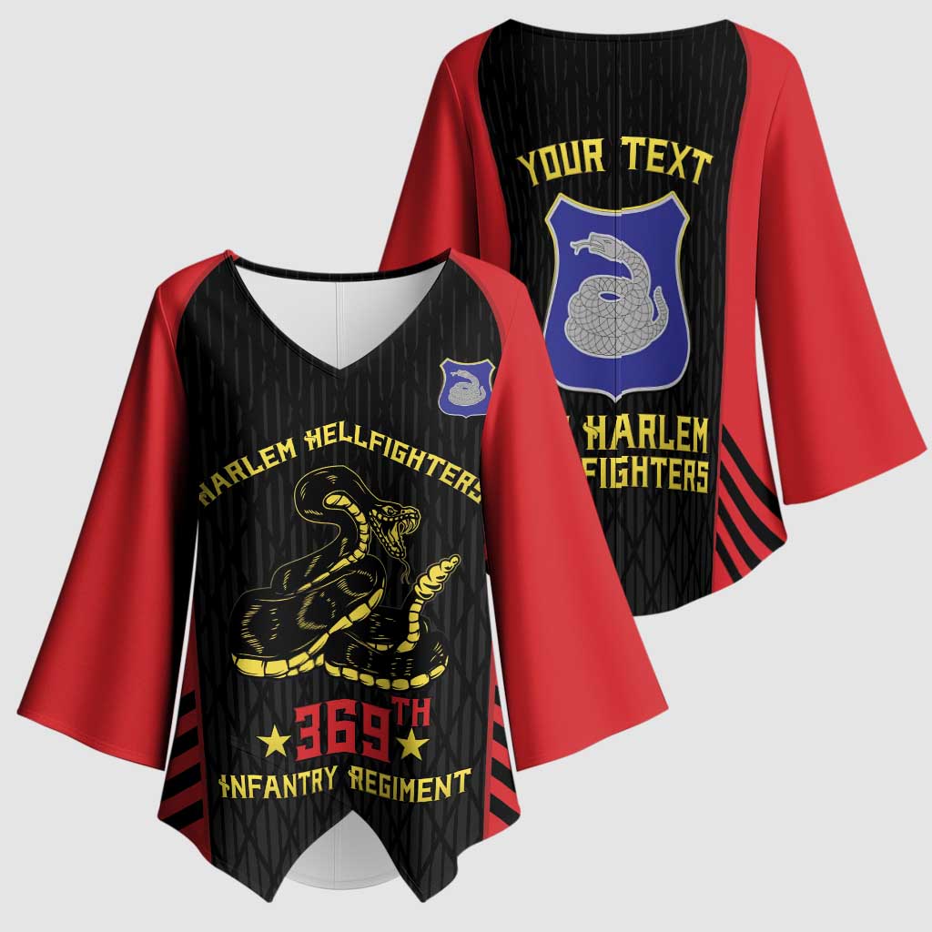 Personalized Harlem Hellfighters Kimono Sleeve Blouse 369th Infantry Regiment Legacy