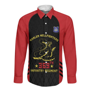 Personalized Harlem Hellfighters Long Sleeve Button Shirt 369th Infantry Regiment Legacy