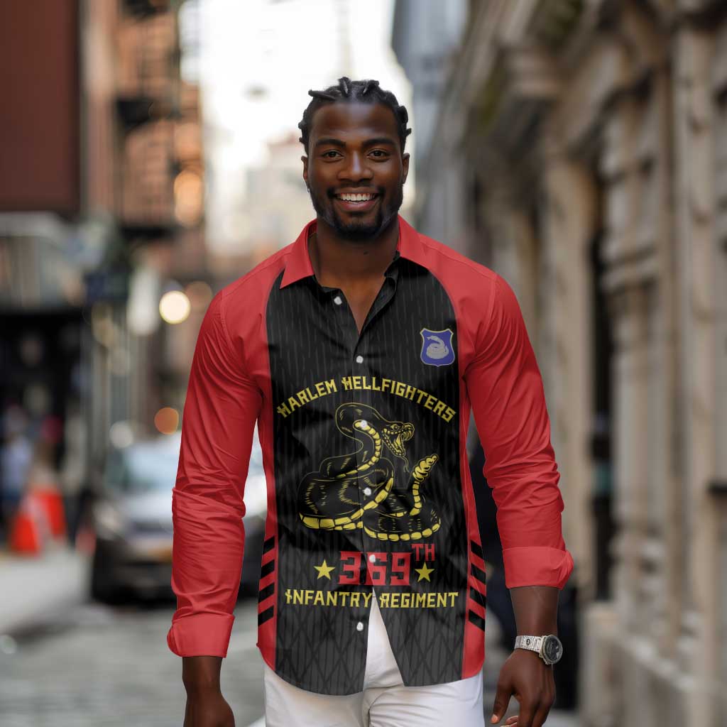 Personalized Harlem Hellfighters Long Sleeve Button Shirt 369th Infantry Regiment Legacy