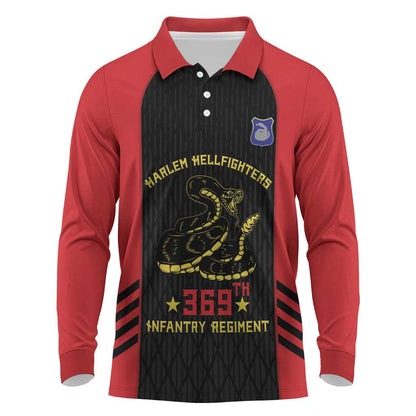 Personalized Harlem Hellfighters Long Sleeve Polo Shirt 369th Infantry Regiment Legacy
