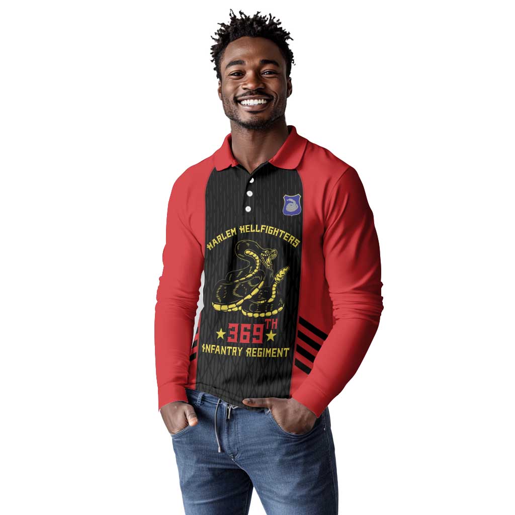 Personalized Harlem Hellfighters Long Sleeve Polo Shirt 369th Infantry Regiment Legacy