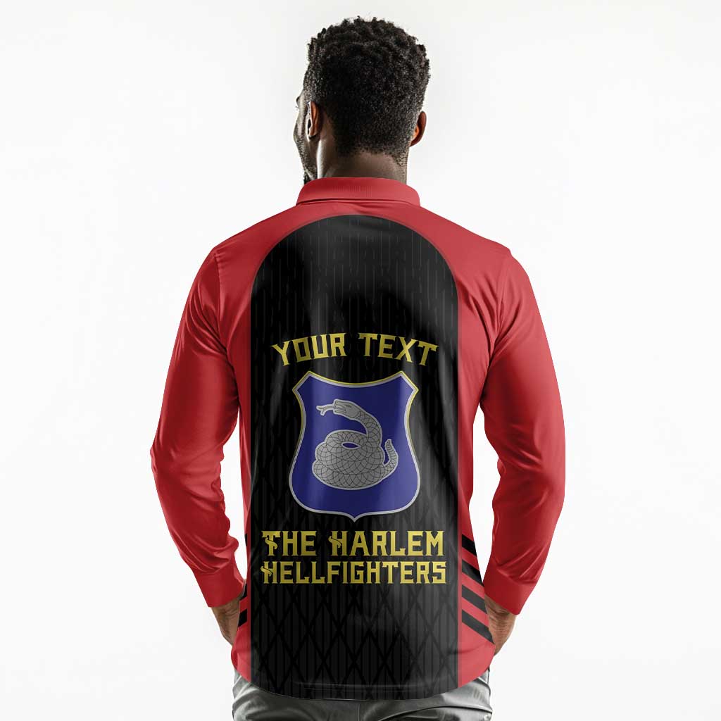 Personalized Harlem Hellfighters Long Sleeve Polo Shirt 369th Infantry Regiment Legacy