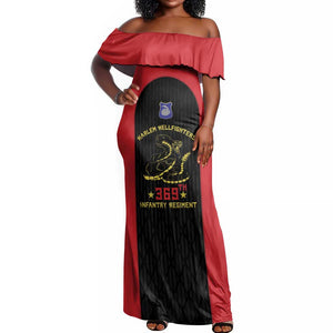 Personalized Harlem Hellfighters Off Shoulder Maxi Dress 369th Infantry Regiment Legacy