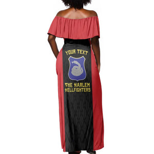 Personalized Harlem Hellfighters Off Shoulder Maxi Dress 369th Infantry Regiment Legacy