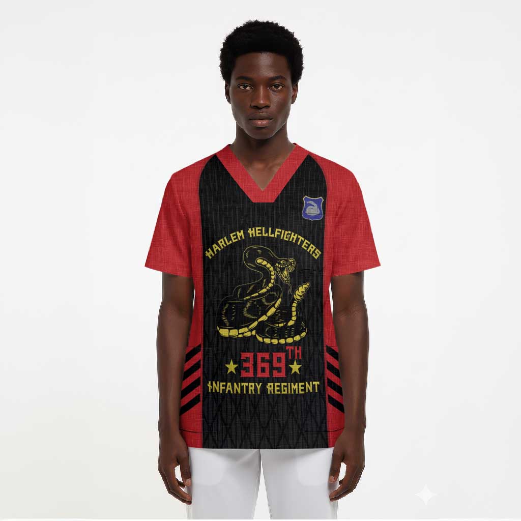 Personalized Harlem Hellfighters Scrub Top 369th Infantry Regiment Legacy