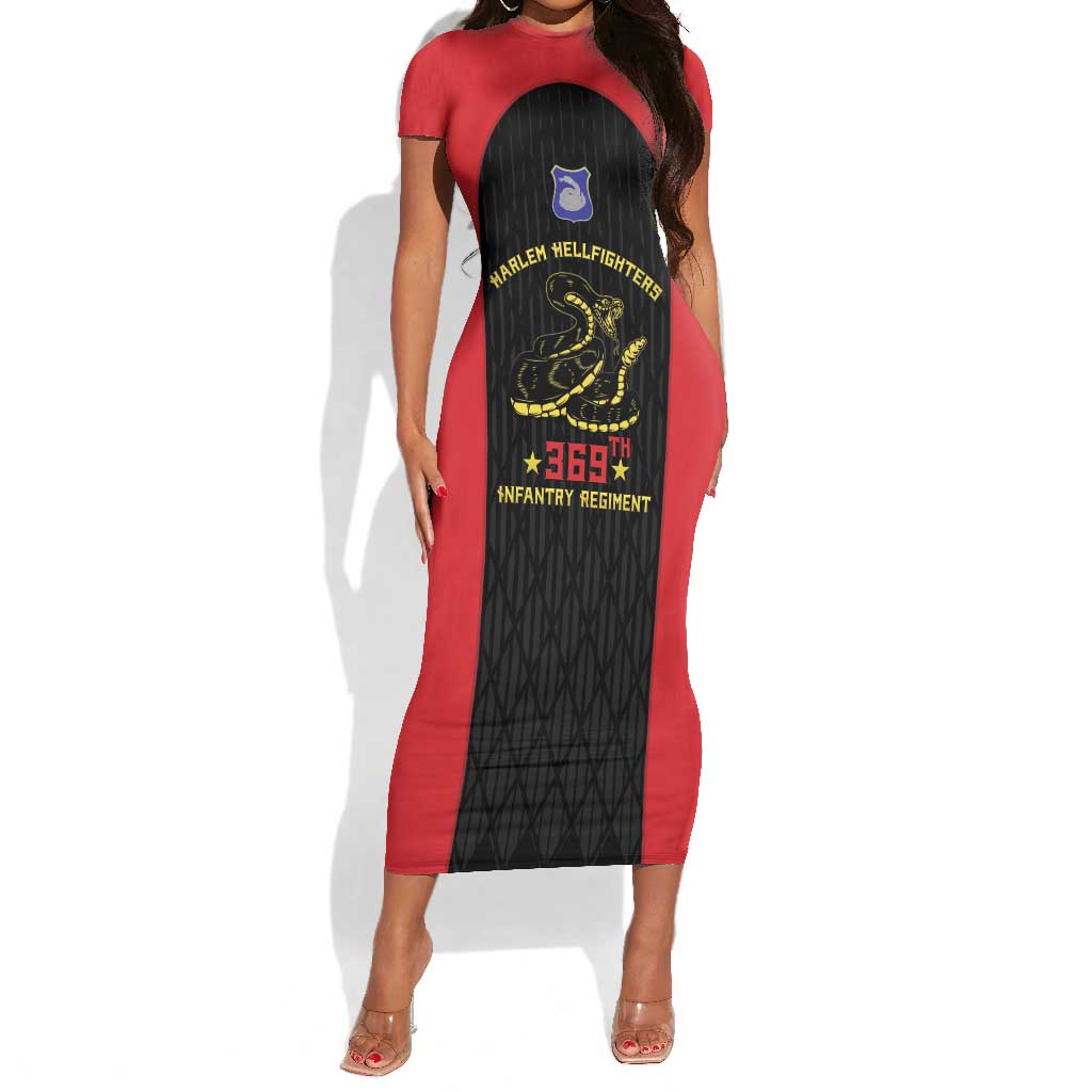 Personalized Harlem Hellfighters Short Sleeve Bodycon Dress 369th Infantry Regiment Legacy