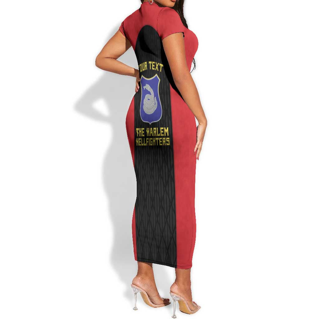 Personalized Harlem Hellfighters Short Sleeve Bodycon Dress 369th Infantry Regiment Legacy