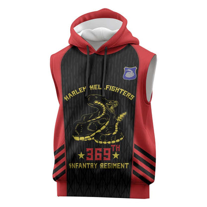 Personalized Harlem Hellfighters Sleeveless Hoodie 369th Infantry Regiment Legacy