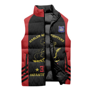 Personalized Harlem Hellfighters Sleeveless Puffer Jacket 369th Infantry Regiment Legacy
