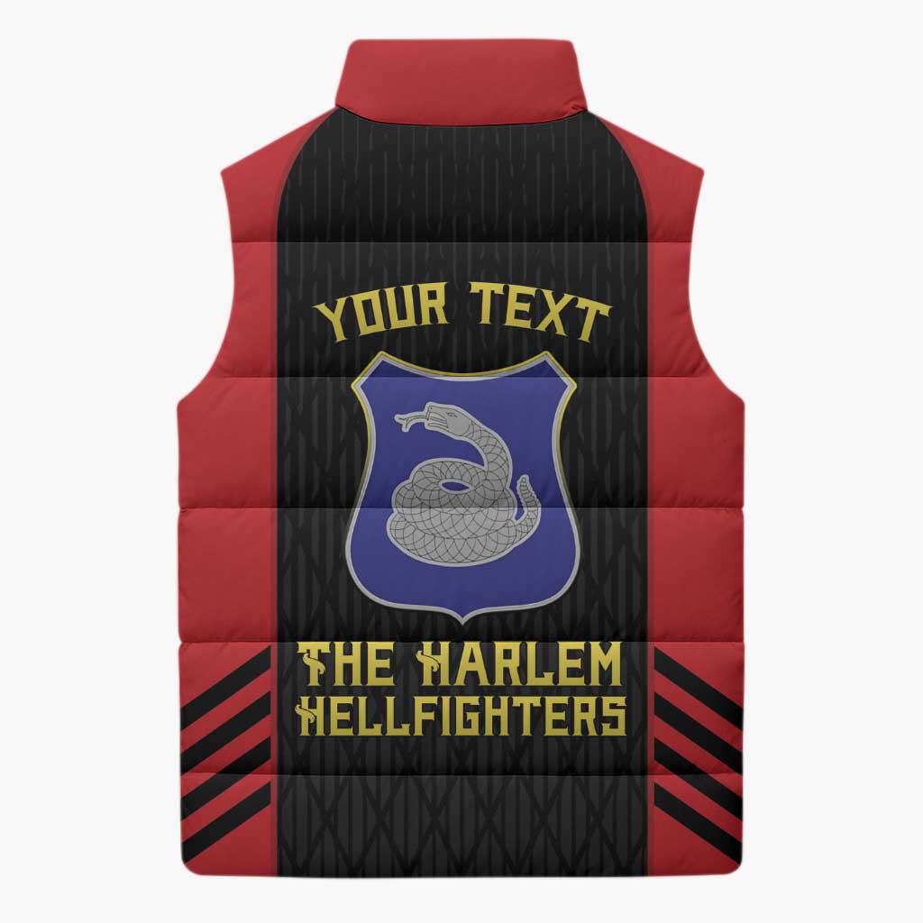 Personalized Harlem Hellfighters Sleeveless Puffer Jacket 369th Infantry Regiment Legacy
