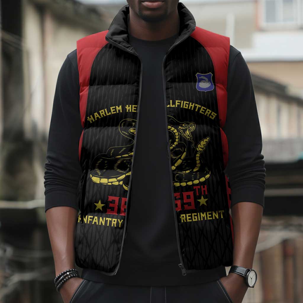 Personalized Harlem Hellfighters Sleeveless Puffer Jacket 369th Infantry Regiment Legacy
