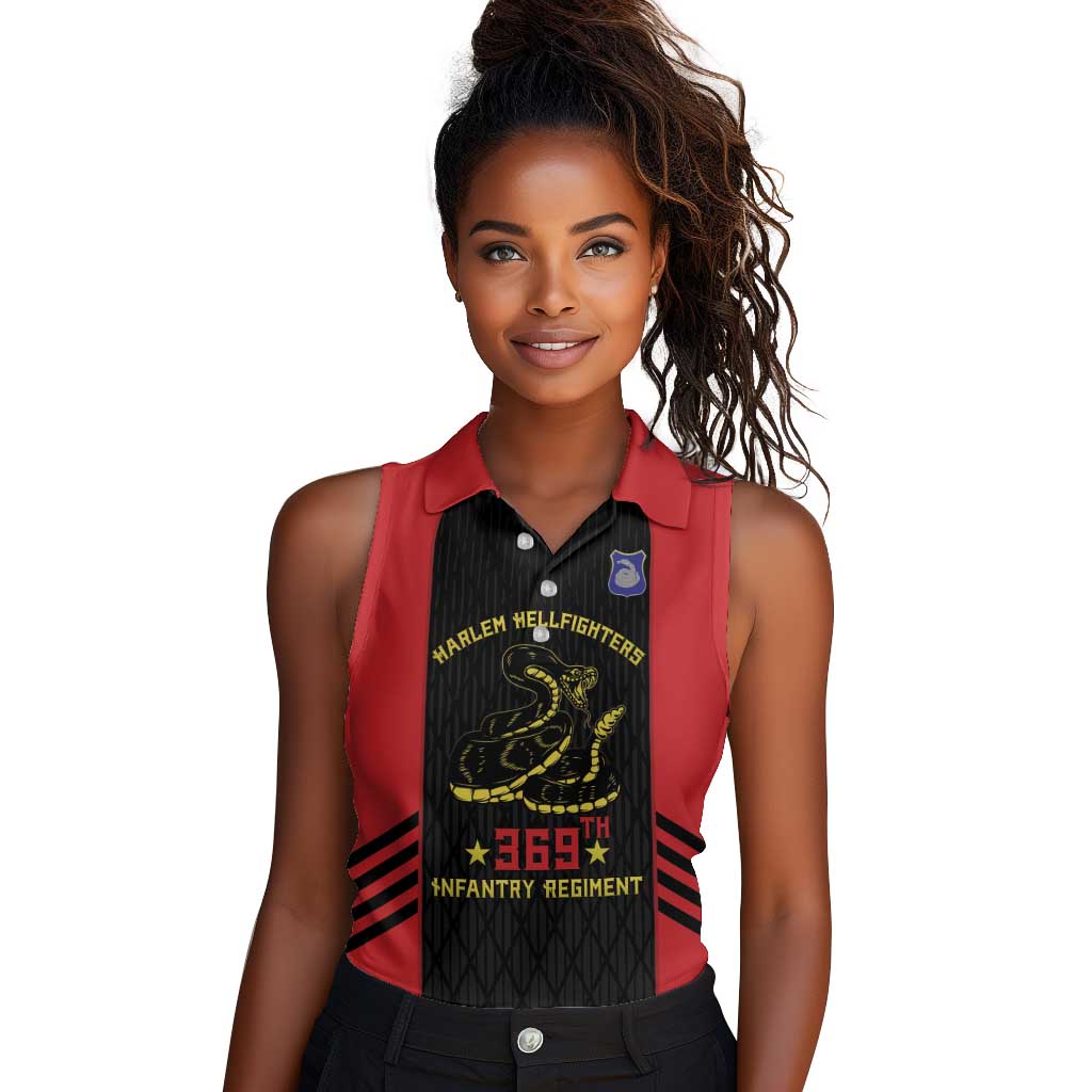 Personalized Harlem Hellfighters Women Sleeveless Polo Shirt 369th Infantry Regiment Legacy