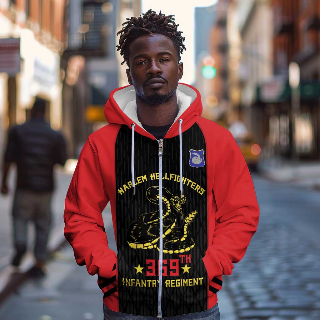 Personalized Harlem Hellfighters Zip Hoodie 369th Infantry Regiment Legacy