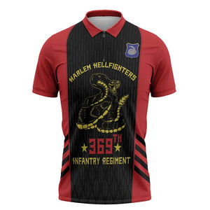 Personalized Harlem Hellfighters Zipper Polo Shirt 369th Infantry Regiment Legacy