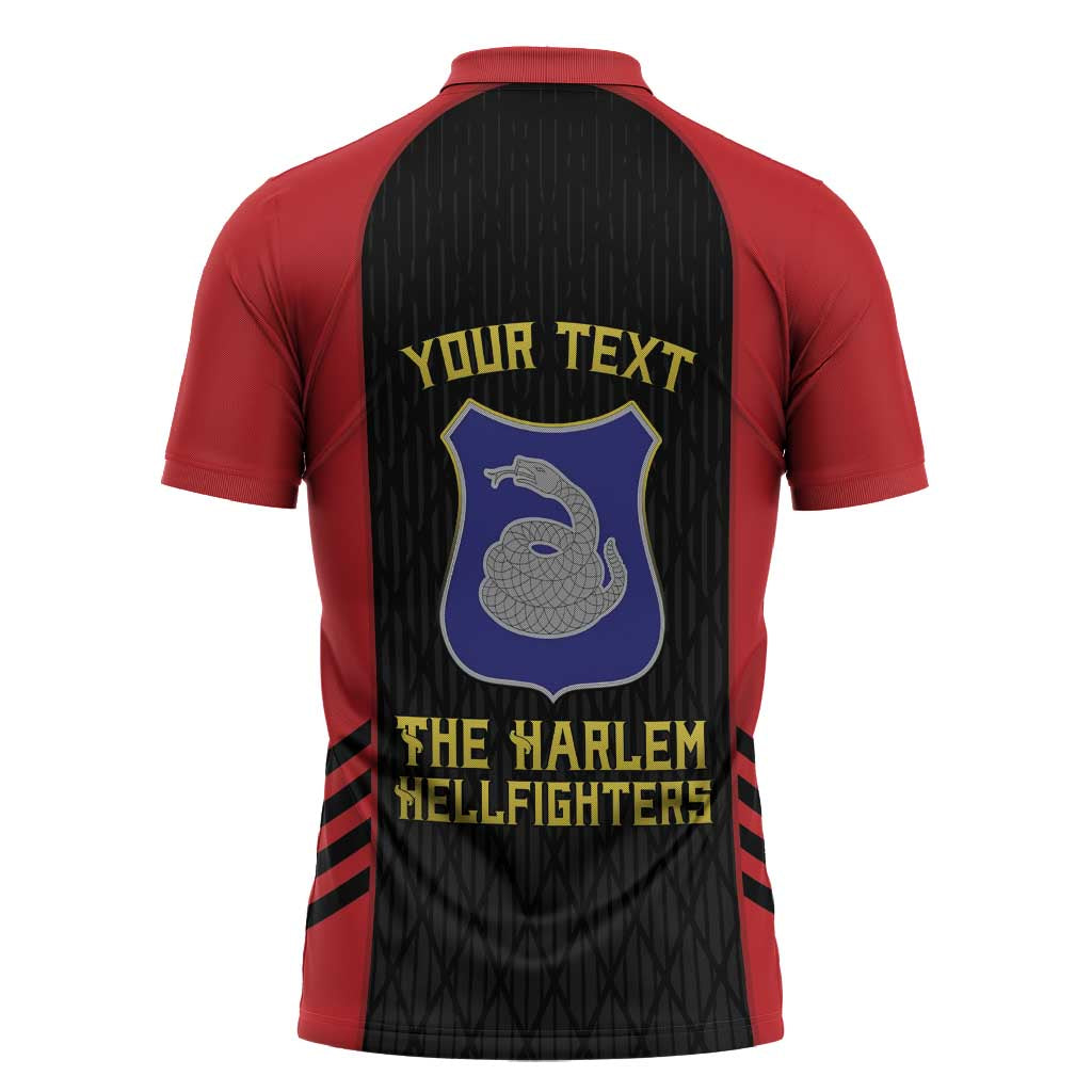 Personalized Harlem Hellfighters Zipper Polo Shirt 369th Infantry Regiment Legacy