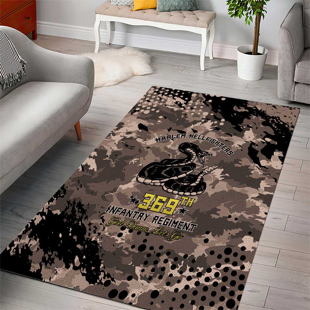 Harlem Hellfighters 369th Infantry Regiment Legacy Area Rug God Damn Lets Go