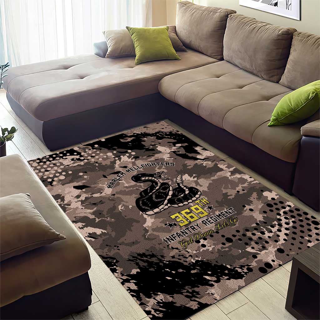Harlem Hellfighters 369th Infantry Regiment Legacy Area Rug God Damn Lets Go