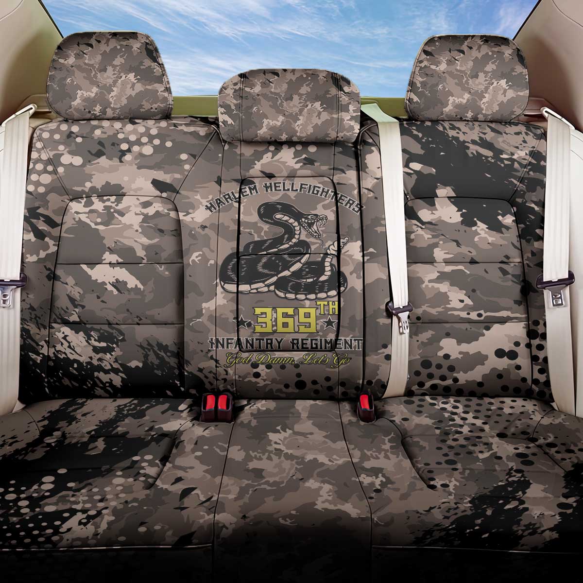Harlem Hellfighters 369th Infantry Regiment Legacy Back Car Seat Cover God Damn Lets Go