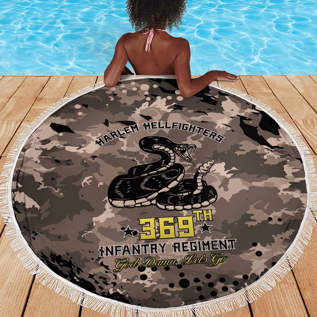 Harlem Hellfighters 369th Infantry Regiment Legacy Beach Blanket God Damn Lets Go