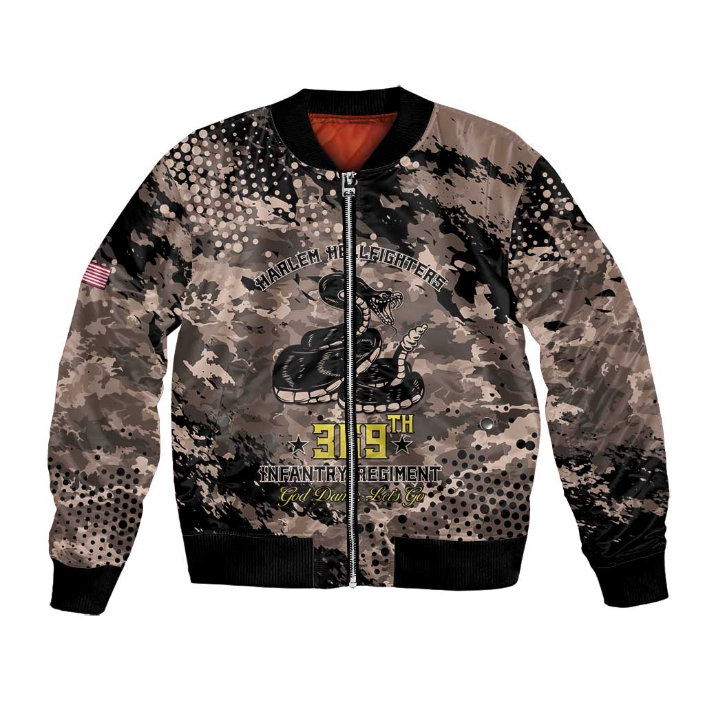 Harlem Hellfighters 369th Infantry Regiment Legacy Bomber Jacket God Damn Lets Go