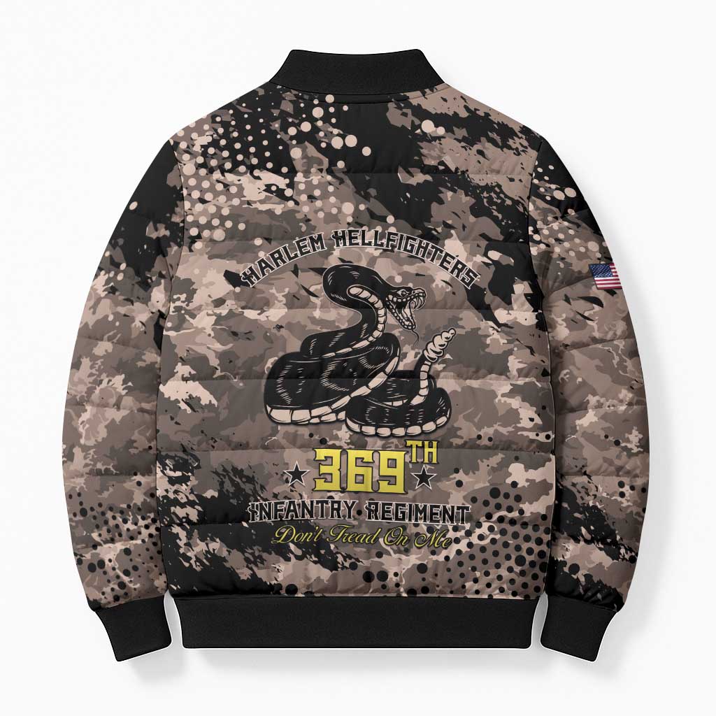 Harlem Hellfighters 369th Infantry Regiment Legacy Bomber Puffer Jacket God Damn Lets Go