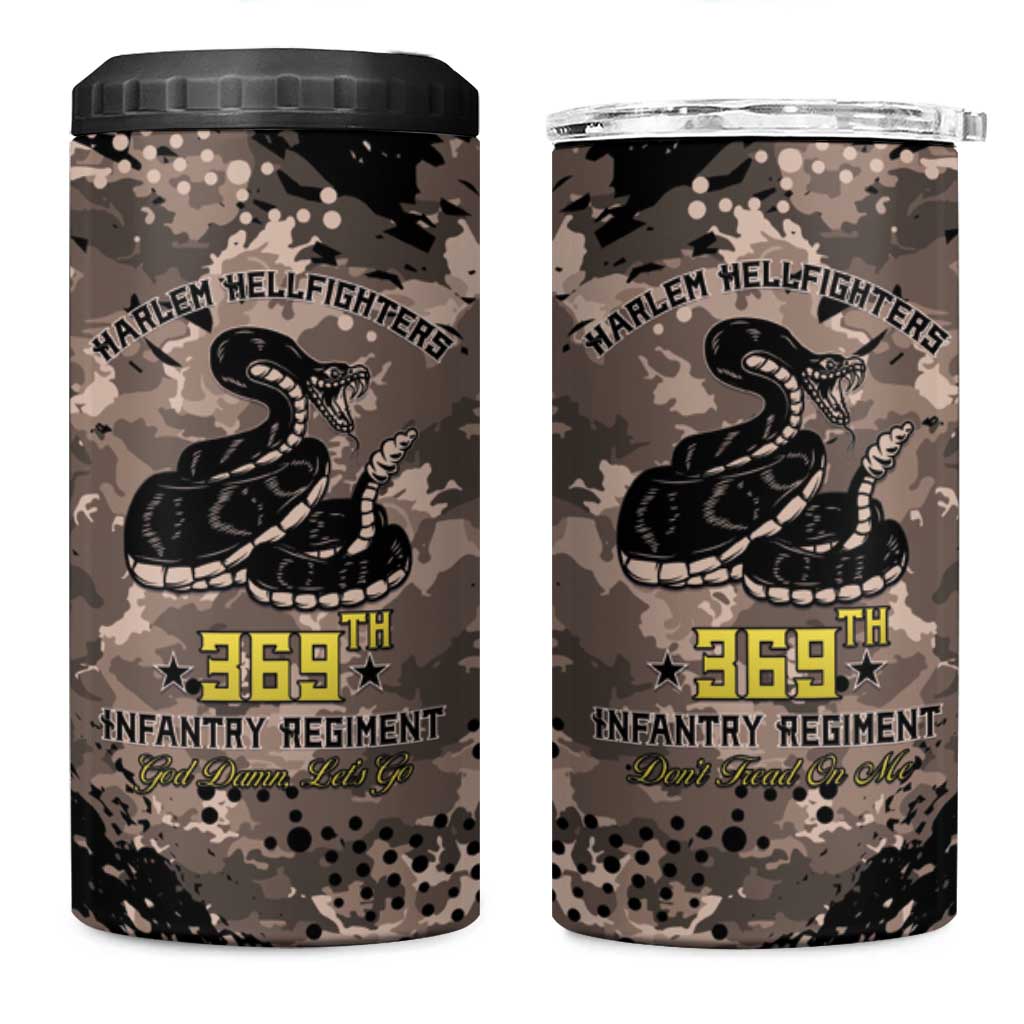 Harlem Hellfighters 369th Infantry Regiment Legacy 4 in 1 Can Cooler Tumbler God Damn Lets Go