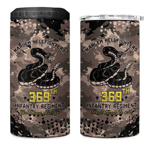 Harlem Hellfighters 369th Infantry Regiment Legacy 4 in 1 Can Cooler Tumbler God Damn Lets Go