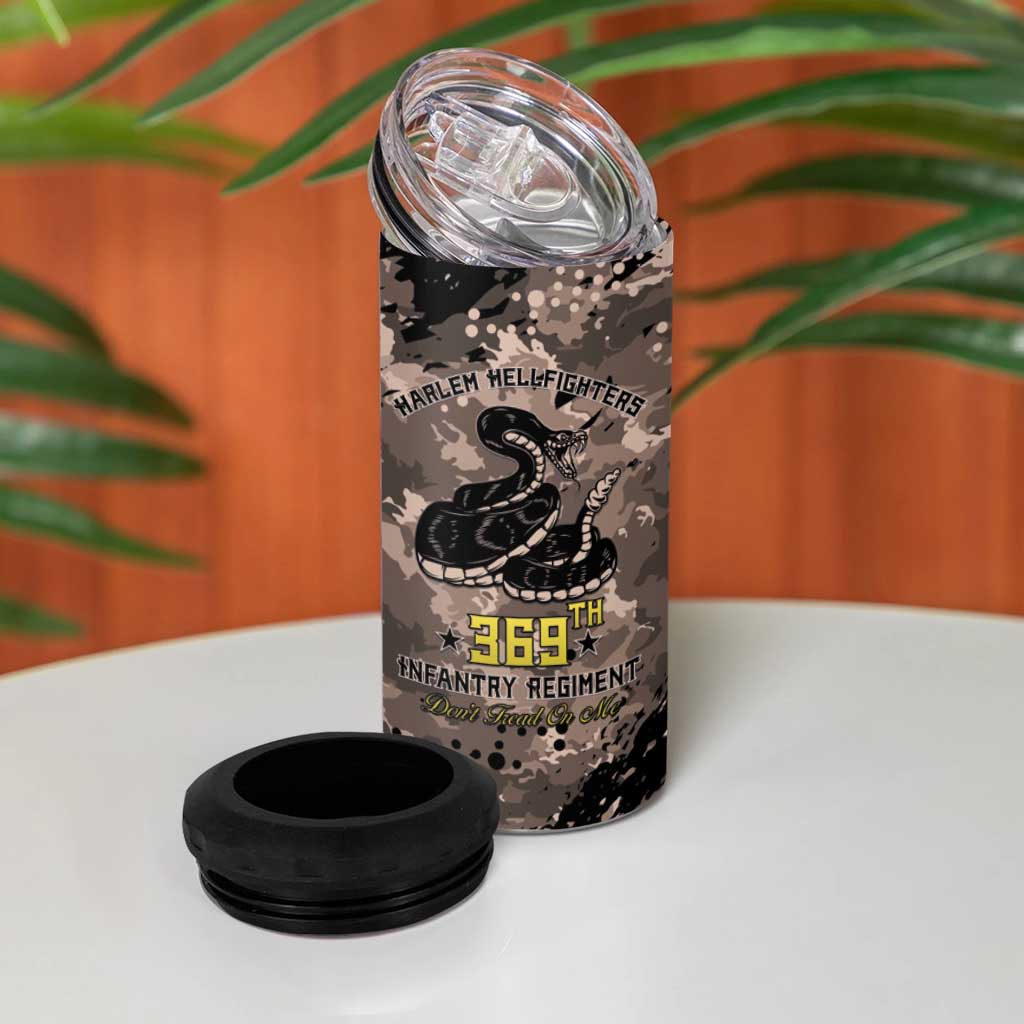 Harlem Hellfighters 369th Infantry Regiment Legacy 4 in 1 Can Cooler Tumbler God Damn Lets Go
