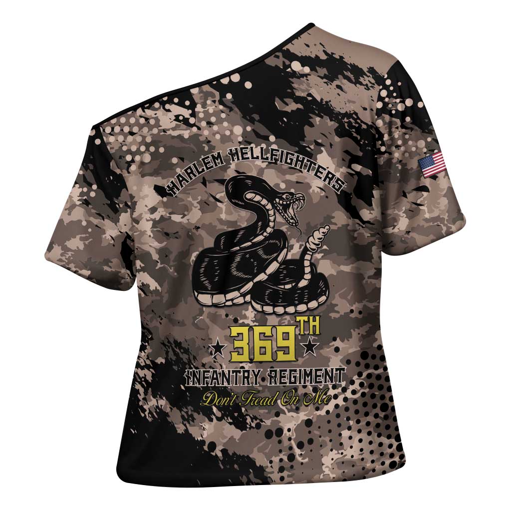 Harlem Hellfighters 369th Infantry Regiment Legacy Cross Shoulder Shirt God Damn Lets Go