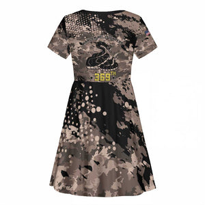 Harlem Hellfighters 369th Infantry Regiment Legacy Kid Short Sleeve Dress God Damn Lets Go