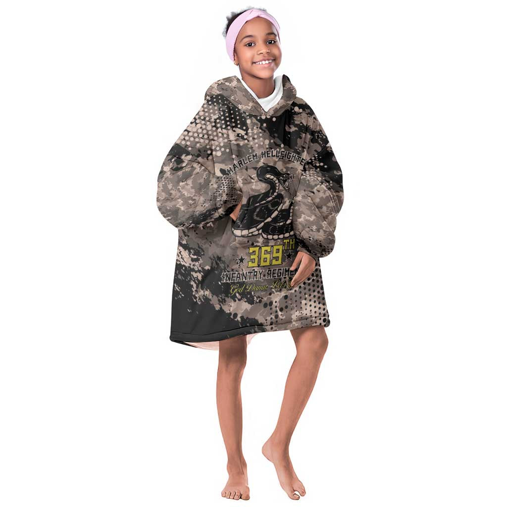 Harlem Hellfighters 369th Infantry Regiment Legacy Kid Wearable Blanket Hoodie God Damn Lets Go