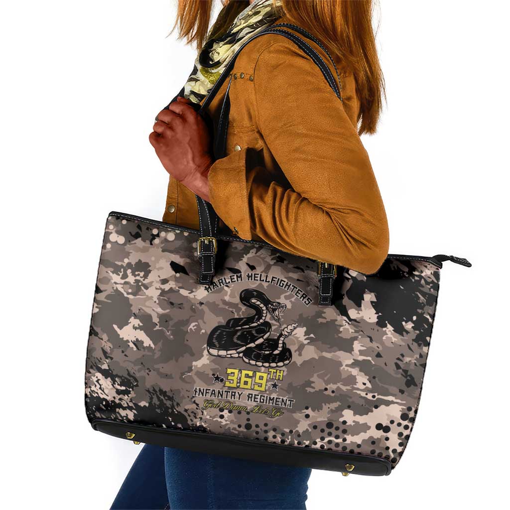 Harlem Hellfighters 369th Infantry Regiment Legacy Leather Tote Bag God Damn Lets Go