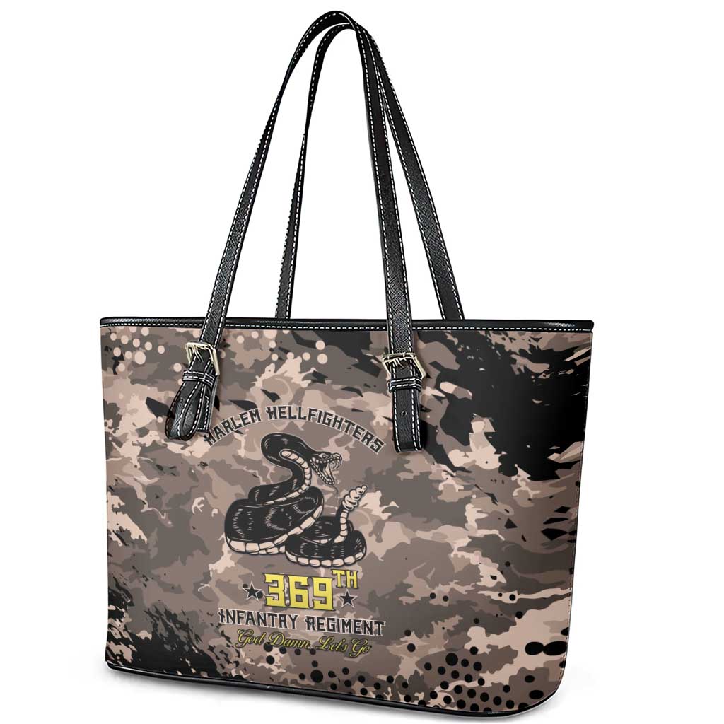 Harlem Hellfighters 369th Infantry Regiment Legacy Leather Tote Bag God Damn Lets Go