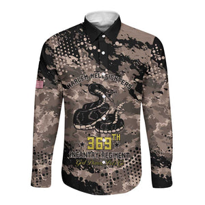 Harlem Hellfighters 369th Infantry Regiment Legacy Long Sleeve Button Shirt God Damn Lets Go