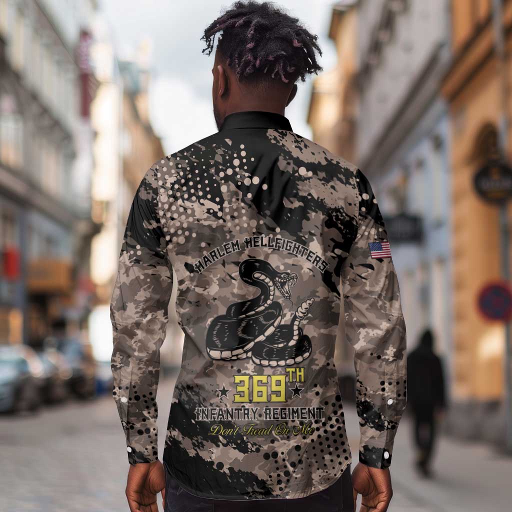 Harlem Hellfighters 369th Infantry Regiment Legacy Long Sleeve Button Shirt God Damn Lets Go