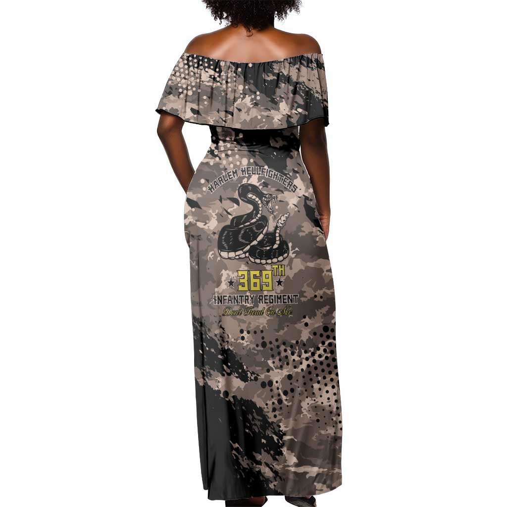 Harlem Hellfighters 369th Infantry Regiment Legacy Off Shoulder Maxi Dress God Damn Lets Go