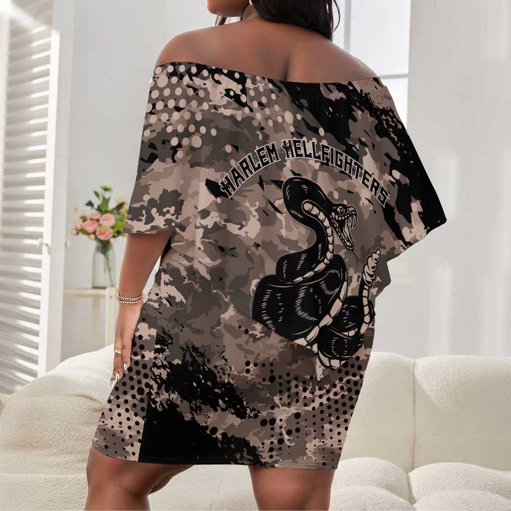 Harlem Hellfighters 369th Infantry Regiment Legacy Off Shoulder Short Dress God Damn Lets Go