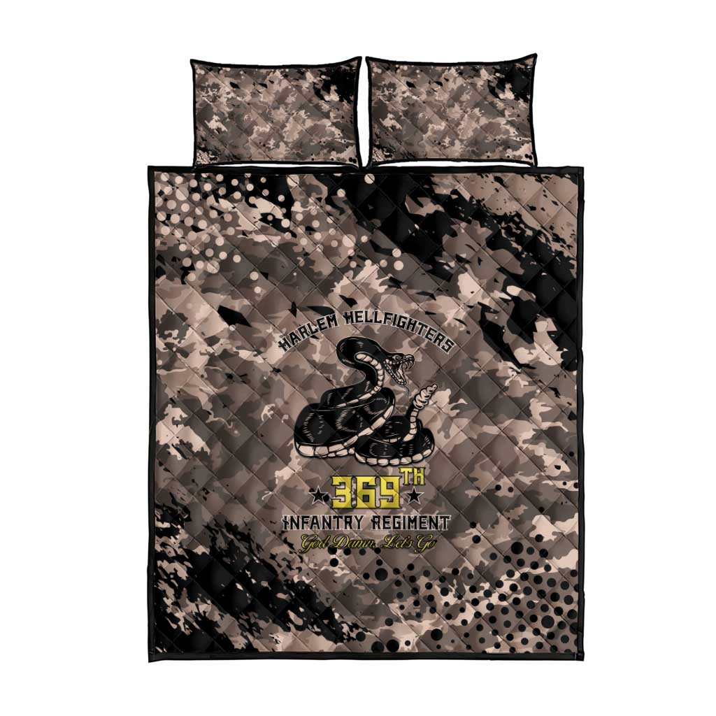 Harlem Hellfighters 369th Infantry Regiment Legacy Quilt Bed Set God Damn Lets Go
