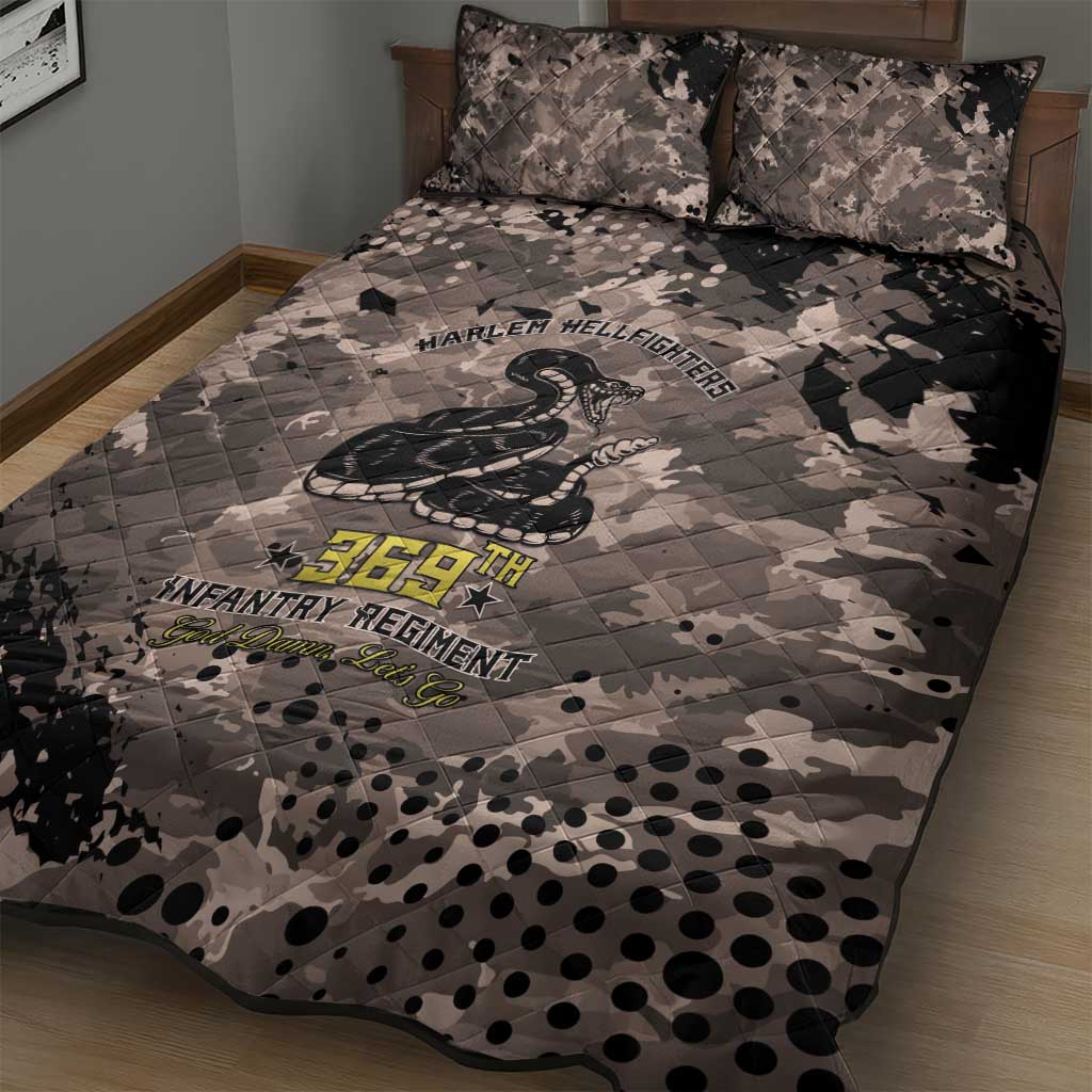 Harlem Hellfighters 369th Infantry Regiment Legacy Quilt Bed Set God Damn Lets Go