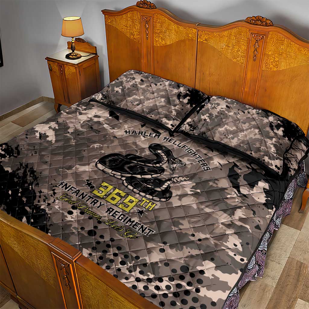 Harlem Hellfighters 369th Infantry Regiment Legacy Quilt Bed Set God Damn Lets Go