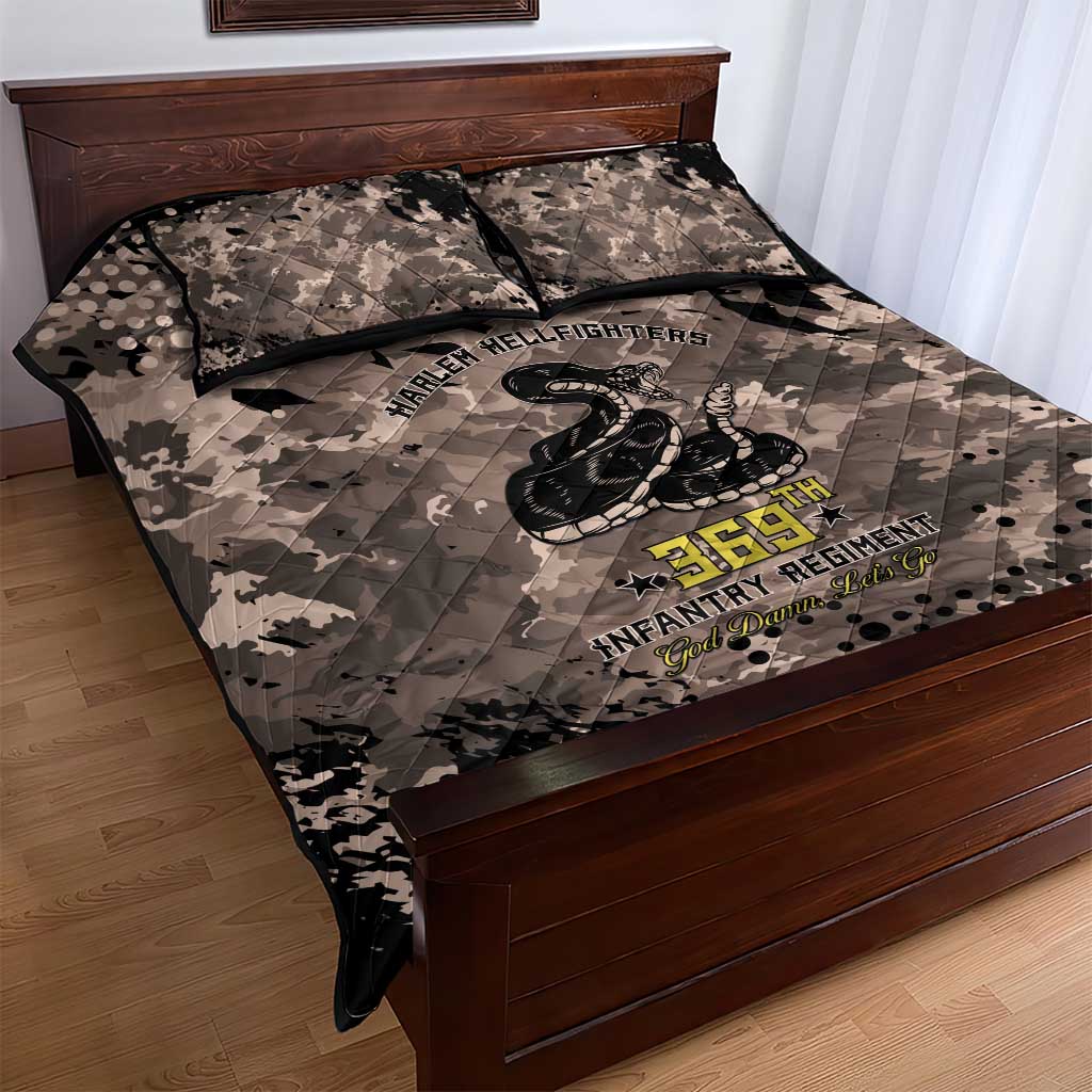 Harlem Hellfighters 369th Infantry Regiment Legacy Quilt Bed Set God Damn Lets Go