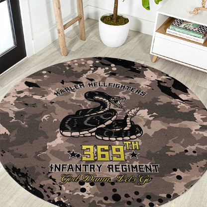 Harlem Hellfighters 369th Infantry Regiment Legacy Round Carpet God Damn Lets Go