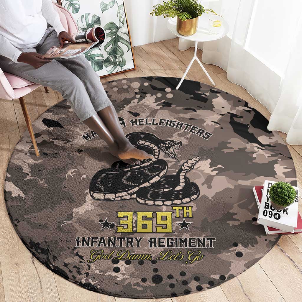 Harlem Hellfighters 369th Infantry Regiment Legacy Round Carpet God Damn Lets Go