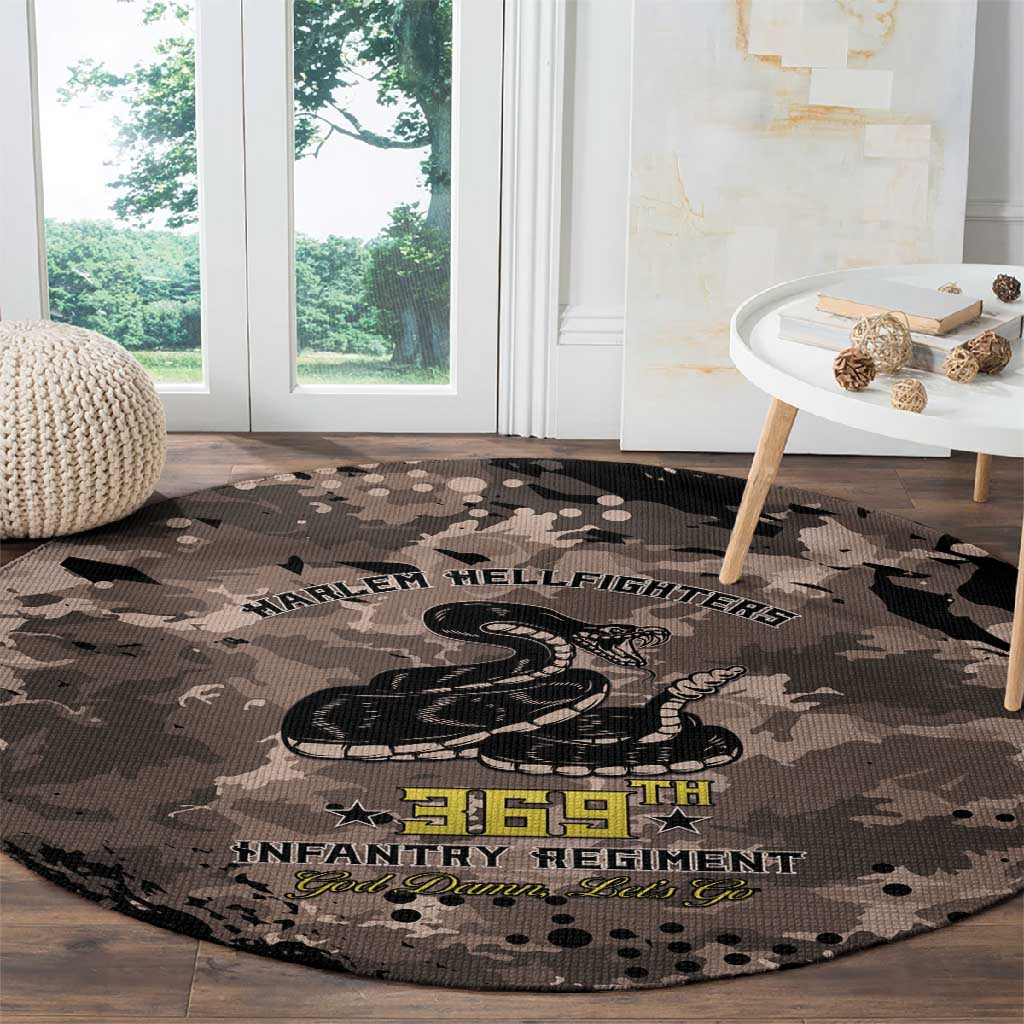 Harlem Hellfighters 369th Infantry Regiment Legacy Round Carpet God Damn Lets Go