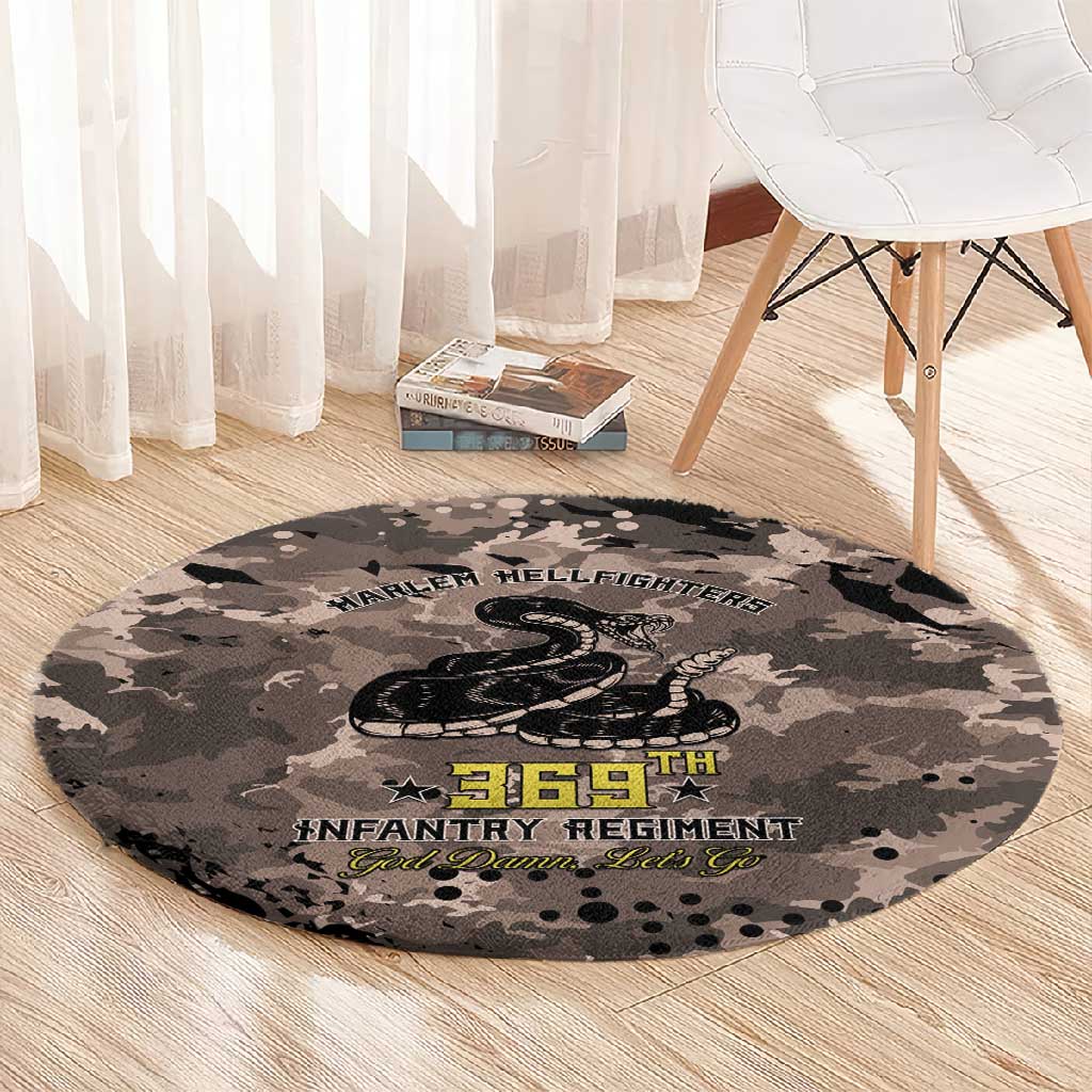 Harlem Hellfighters 369th Infantry Regiment Legacy Round Carpet God Damn Lets Go